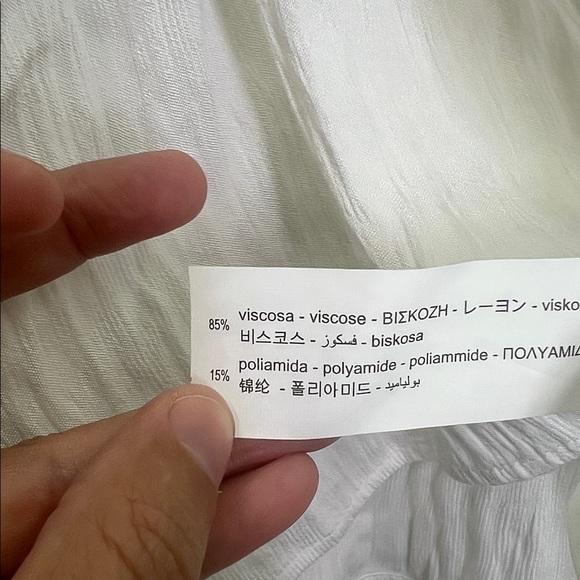 Zara - NWT White Puff Sleeve Elastic Waist Lightweight Peplum Blouse Size XS - Picture 9 of 11